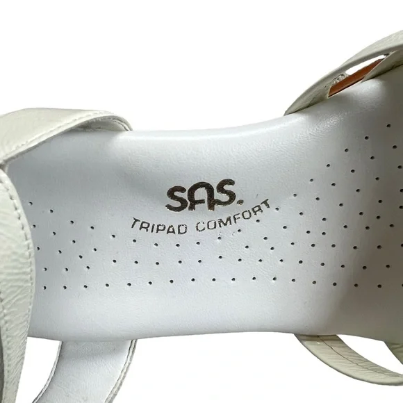 SAS women’s white strappy patent leather Tripad comfort sandals SZ 8.5 WW - Picture 6 of 7